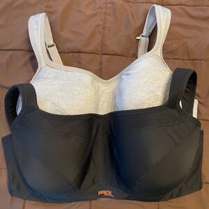 Two Panache High Impact Underwire Sports Bra Max Support, Moisture Wicking-38F